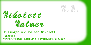 nikolett malmer business card